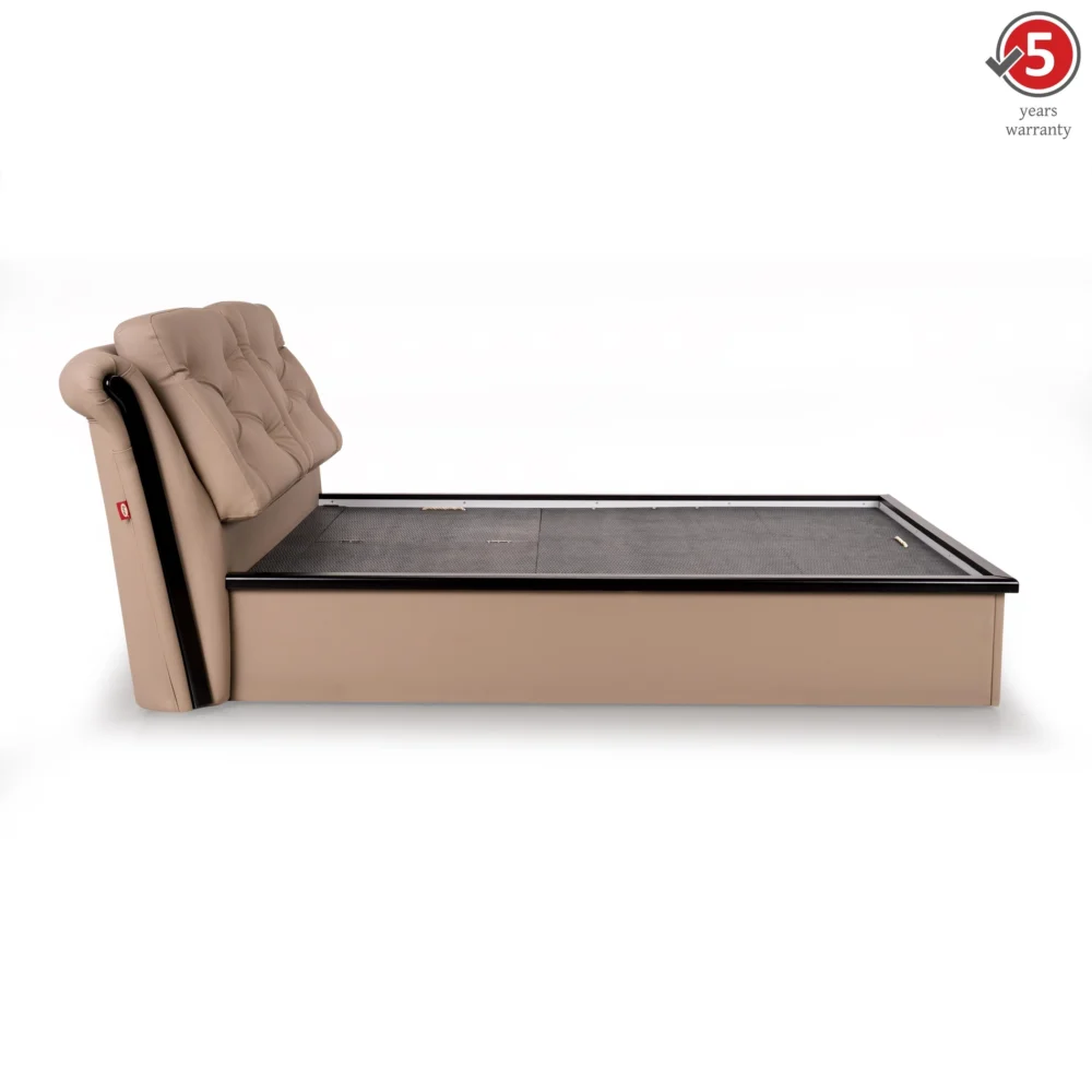 Cambert Premium Leatherette King Size Bed in Mushroom Brown