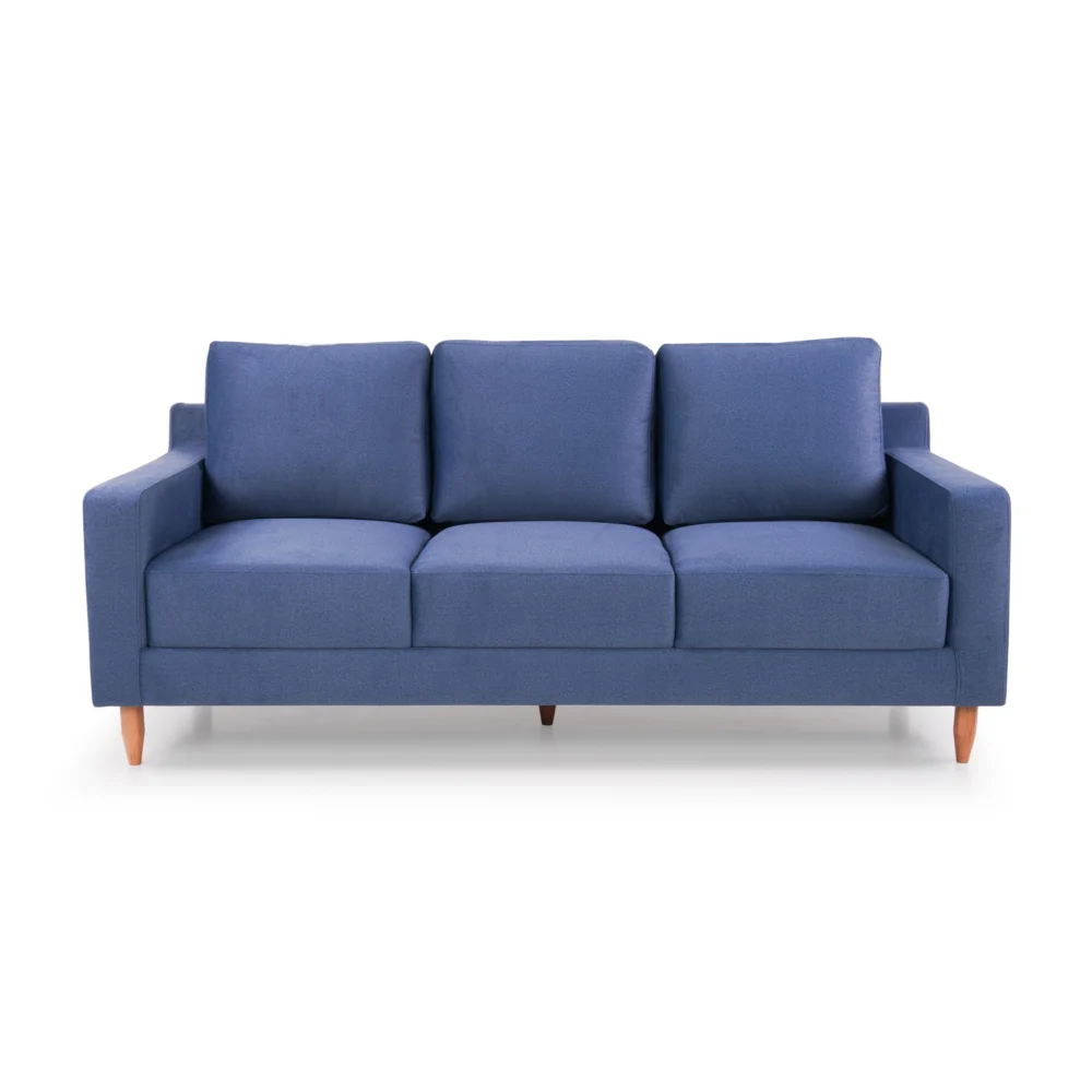 Dark Blue Stevens Velvet 3 Seater Sofa