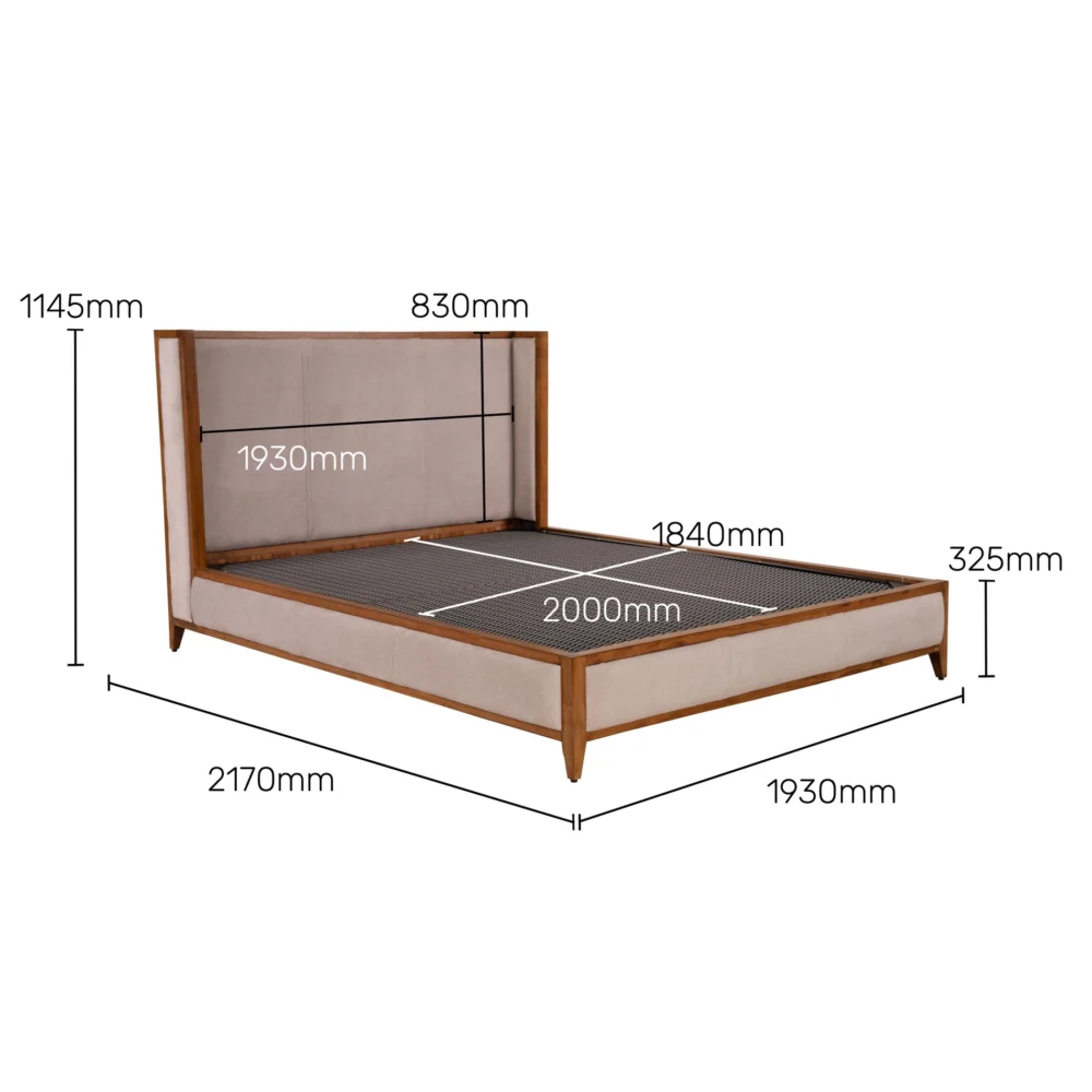 365381736327230 Kingsley King Size Bed – Regal Comfort in Chestnut Beige