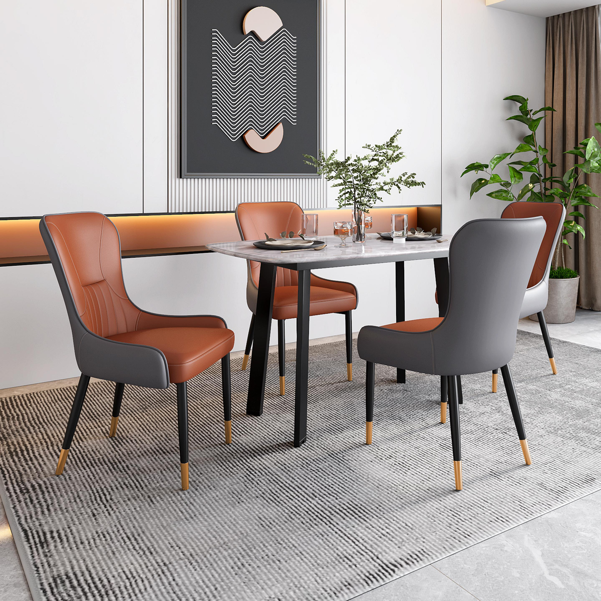 Aura 4 Seater Dining Table 4 Seater Aura LuxeStone Dining Set