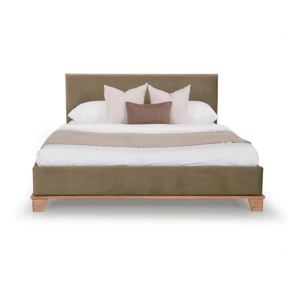 Marion King Size Bed – Nobel Green & Walnut