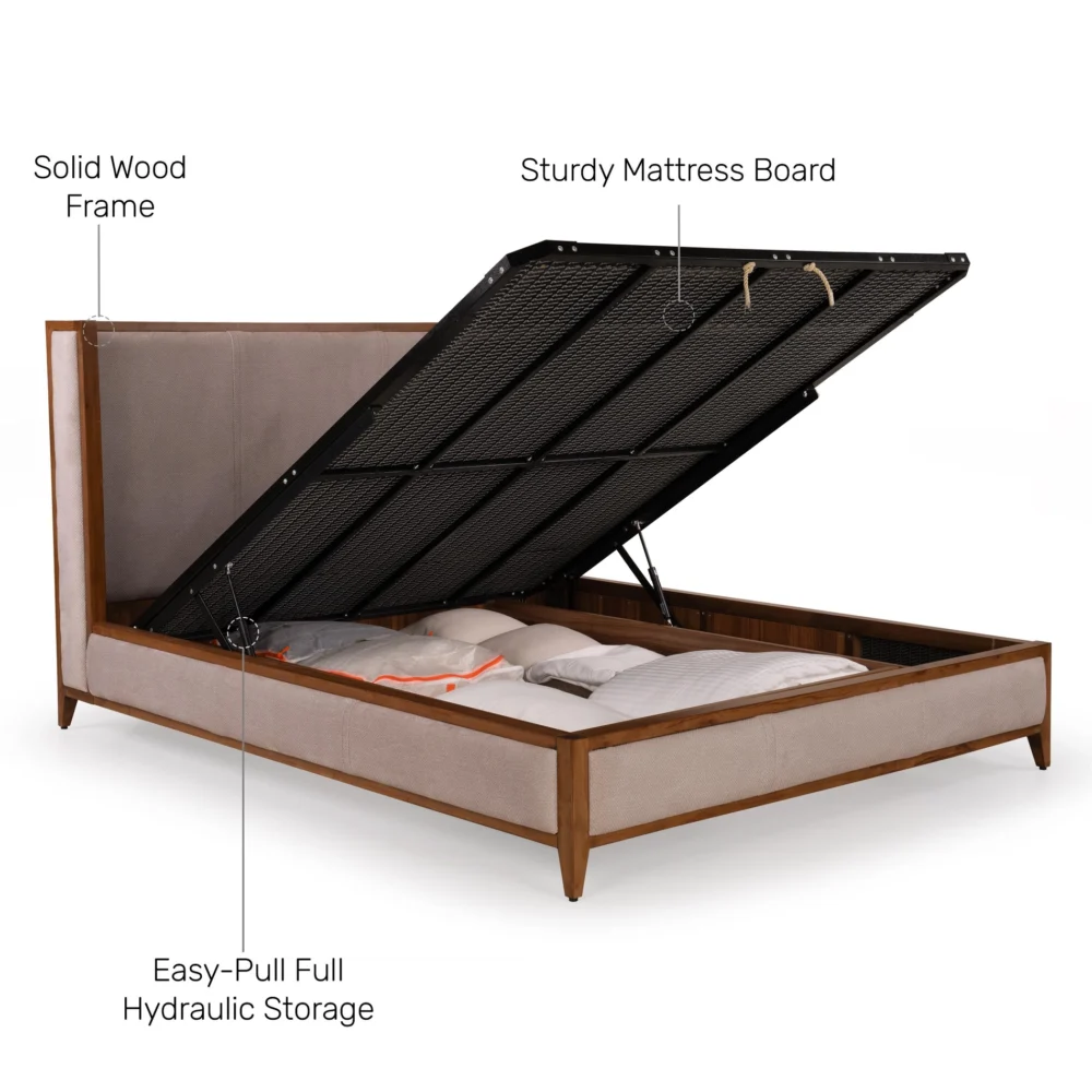 860191736327220 Kingsley King Size Bed – Regal Comfort in Chestnut Beige