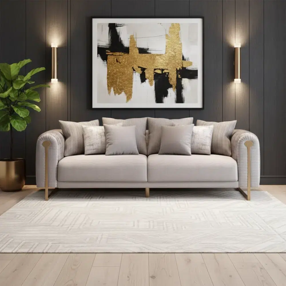 Augustus Velvet Sofa Set 3 in Biscotti Beige