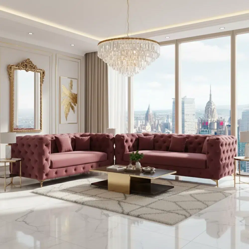 Chester 3+2 Seater Sofa Set – Premium Suede & Sleepwell Comfort