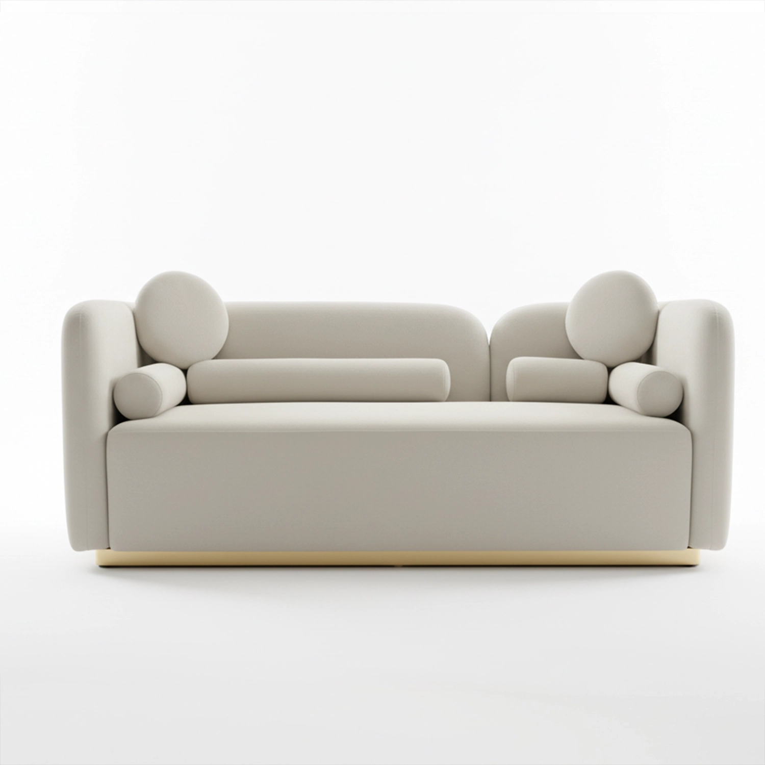 Orbit 3-Seater Sofa – Sculptural Modern Design with Gold Accents
