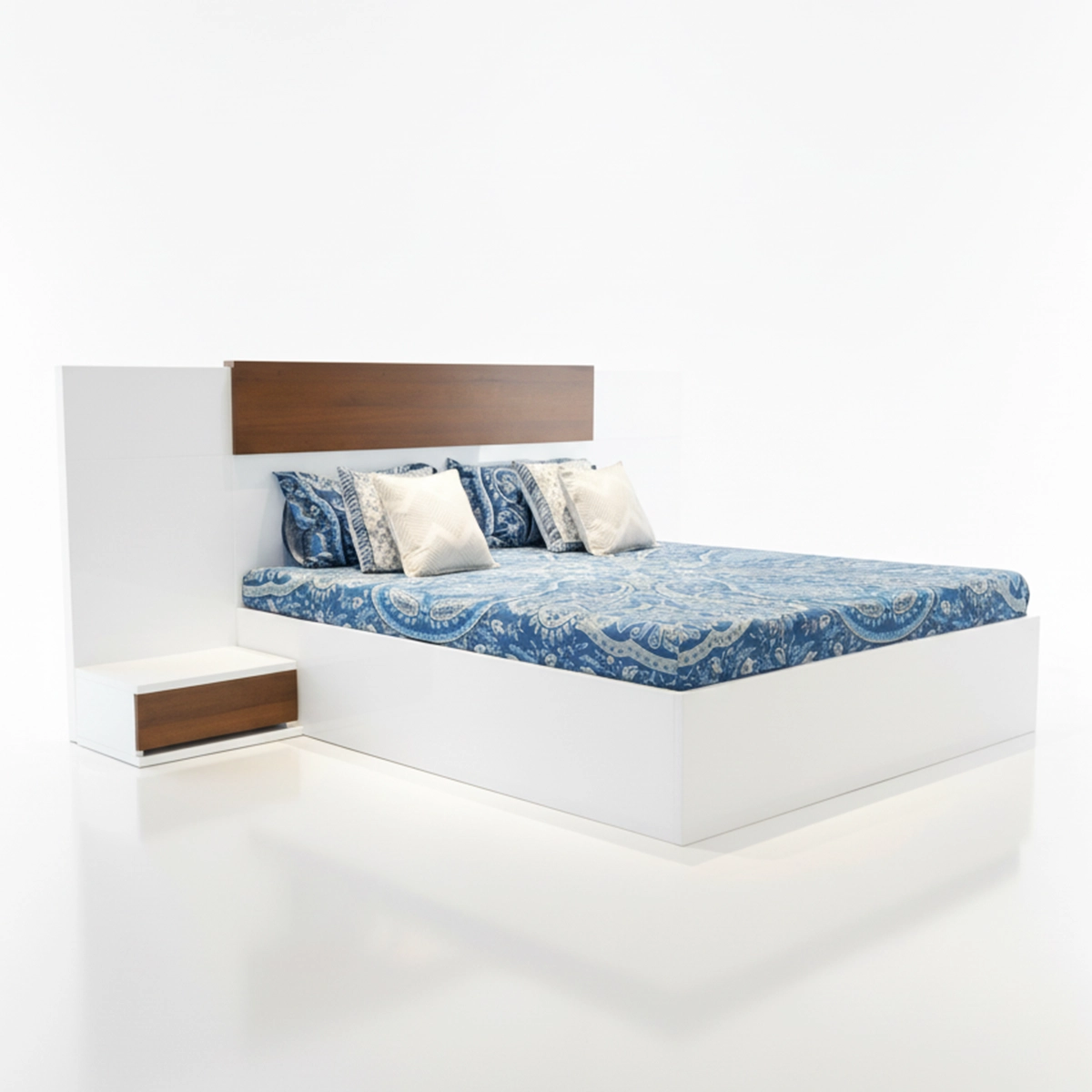 Studio Slate PU Finish Bed – Modern Wooden Bed with Premium Finish