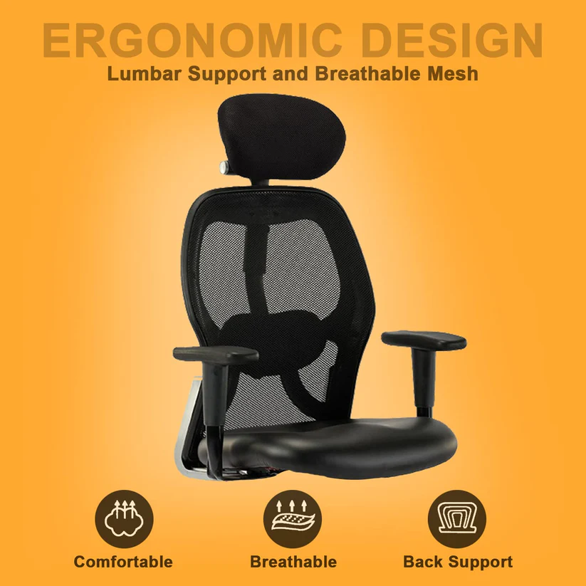 HOF Boss Elite High Back Executive Office Chair – Leatherette Ergonomic Revolving Chair