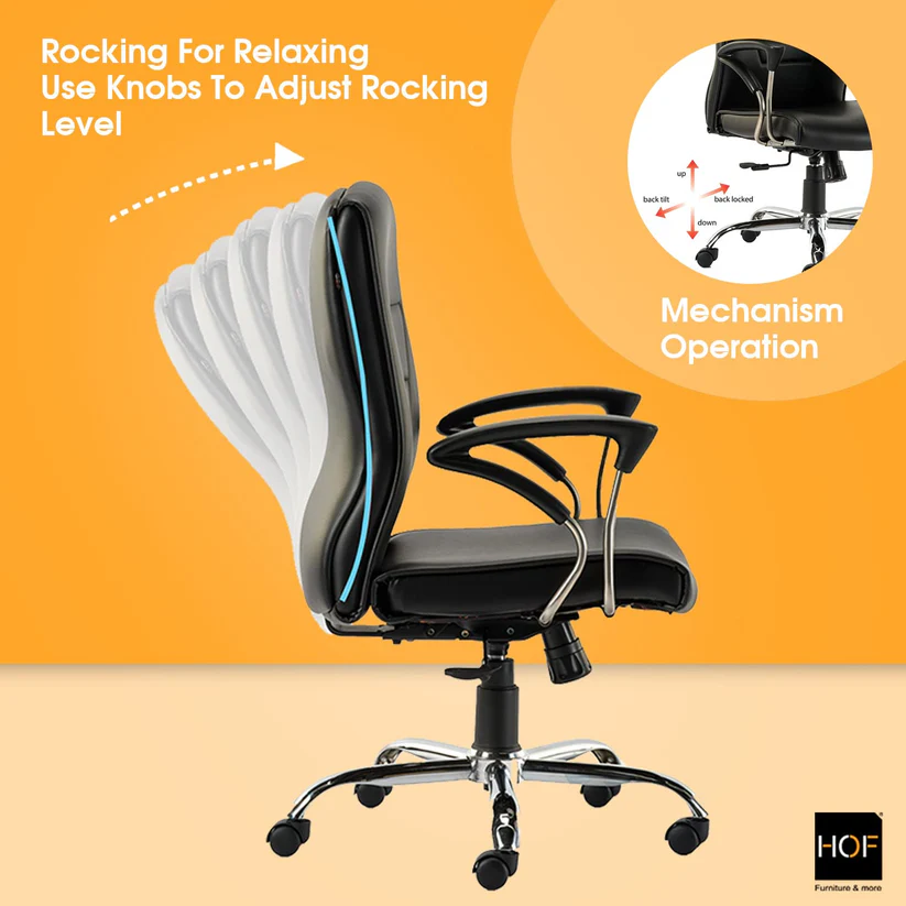 HOFZ102 Ergonomic Medium Back Leatherette Office Chair