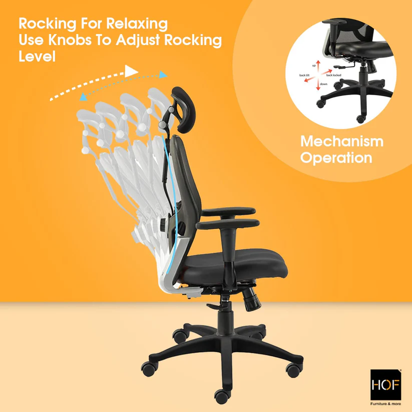 HOF Boss Elite High Back Executive Office Chair – Leatherette Ergonomic Revolving Chair