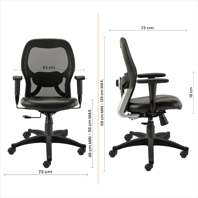 HOF F508 Ergonomic Executive Office Chair – Mid Back Revolving Desk Chair