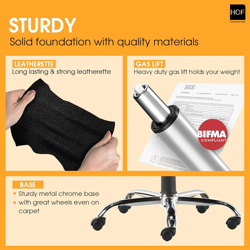 HOFZ102 Ergonomic Medium Back Leatherette Office Chair