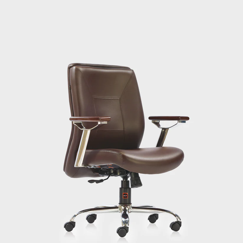 HOF Boss Elite Executive Office Chair – Medium Back Leatherette Ergonomic Chair