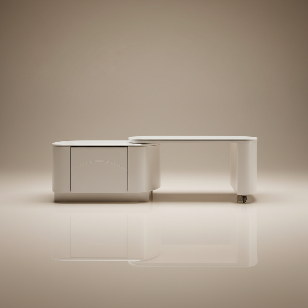 extendable-coffee-table-with-storage King Center Table – PU Finish Coffee Table with Ceramic Top & 360° Rotating Design | Sankalp Interino