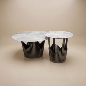 Montaro Twin Center Table Set | Modern Round Nesting Coffee Tables | Sankalp Interino